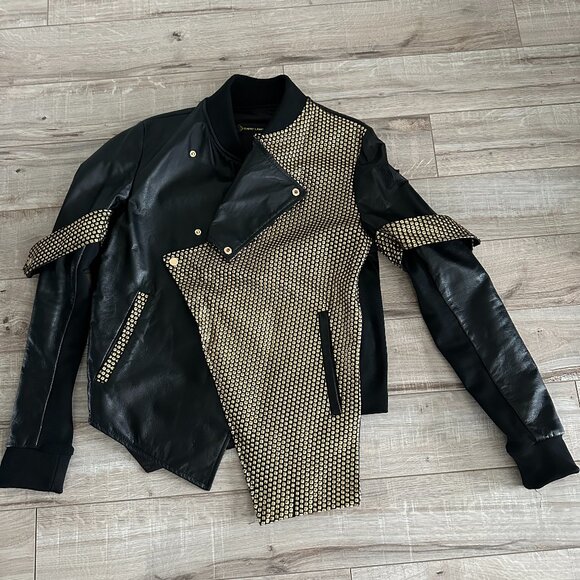 Custom Ghost Label Leather Bomber Jacket - Picture 1 of 10